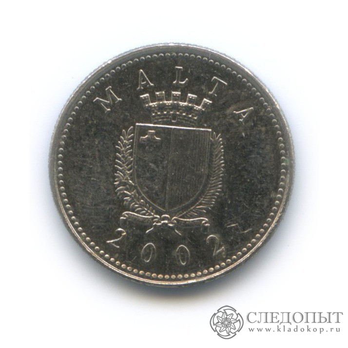 2 цента 2002, Мальтийская республика (1972-2007) стоимостью 40 руб.