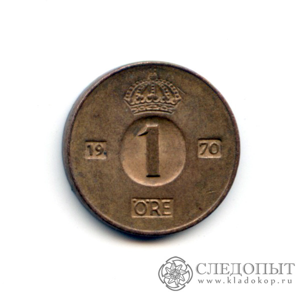 Шведская денежная единица. Монета Швеция 1970.